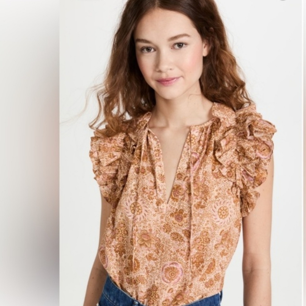 Ulla Johnson Eliza Top In Meadow Size 10 - Picture 2 of 9
